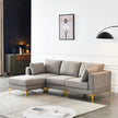 Modern Grey Fabric L-Shaped Leisure Couch for Living Room