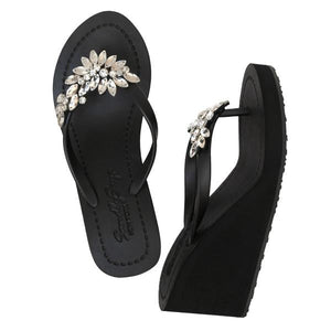 Manhattan Crystal - Rhine Stone Embellished High Wedge