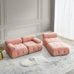 Pink Velvet Modular Sectional Sofa, Button-Tufted, L-Shaped, DIY Combo