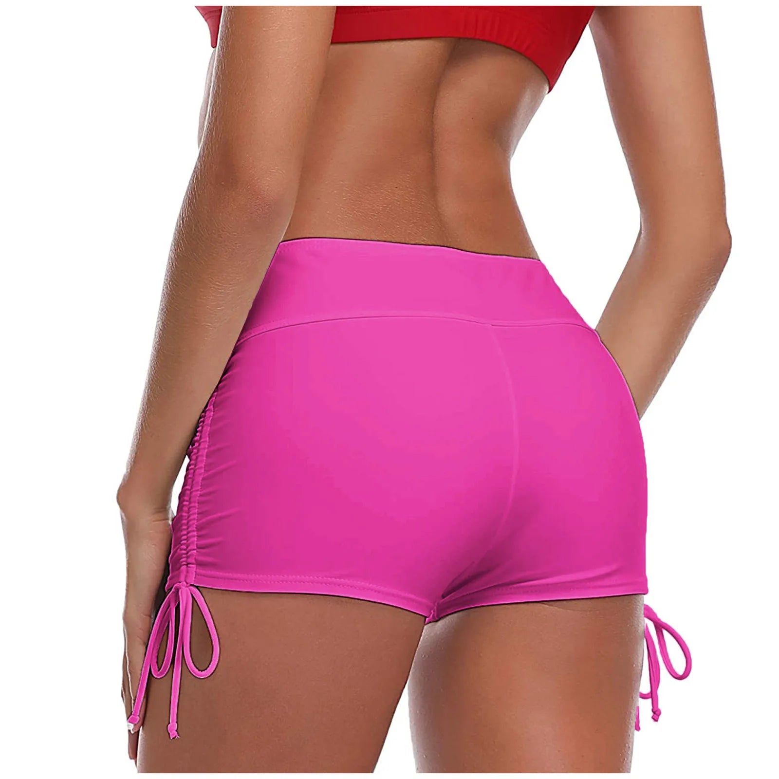 Short de bain taille haute, bas de bikini slim