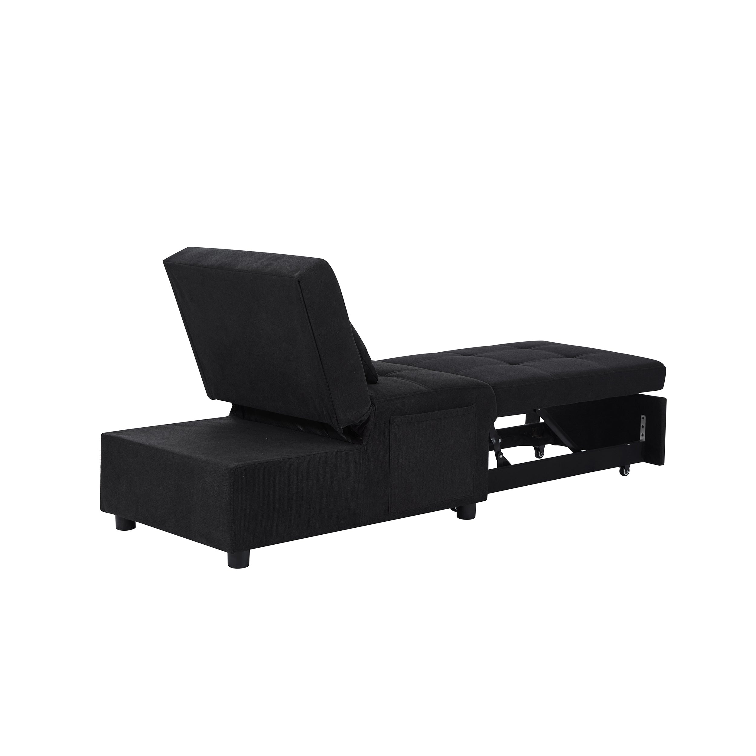 Black Linen Fabric Recliner Chair & Living Room Bedroom Furniture