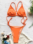 Monokini découpé léopard et solide - Maillot de bain bandeau dos nu pour femme