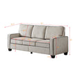 Beige Corduroy Living Room Sofa with Storage