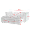 Loveseats Sofa Bed With Pull-Out Bed,Adjsutable Back,Blue+ Grey