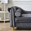 Grey Velvet Modern Upholstery Chaise Lounge Chair with Storage