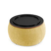 Yellow Round Storage Ottoman, 2-in-1 End Table & Ottoman (25.5