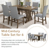 Mid-Century Solid Wood 7-Piece Extendable Dining Set for 6