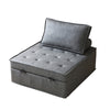 Dark Grey Multipurpose Faux Leather Ottoman Sofa Bed & Lazy Chair