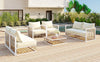 Modern Minimalist 7-Piece Metal Patio Sectional Sofa Set, All-Weather