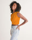 Tangy-Orange Twist-Front Crop Tank