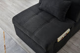 Black Linen Fabric Recliner Chair & Living Room Bedroom Furniture