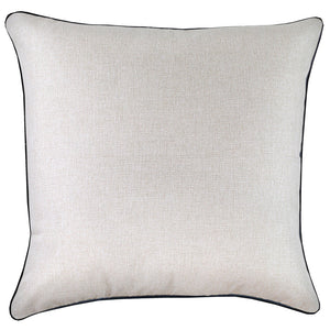 Cushion Cover-With Black Piping-Natural-60cm X 60cm