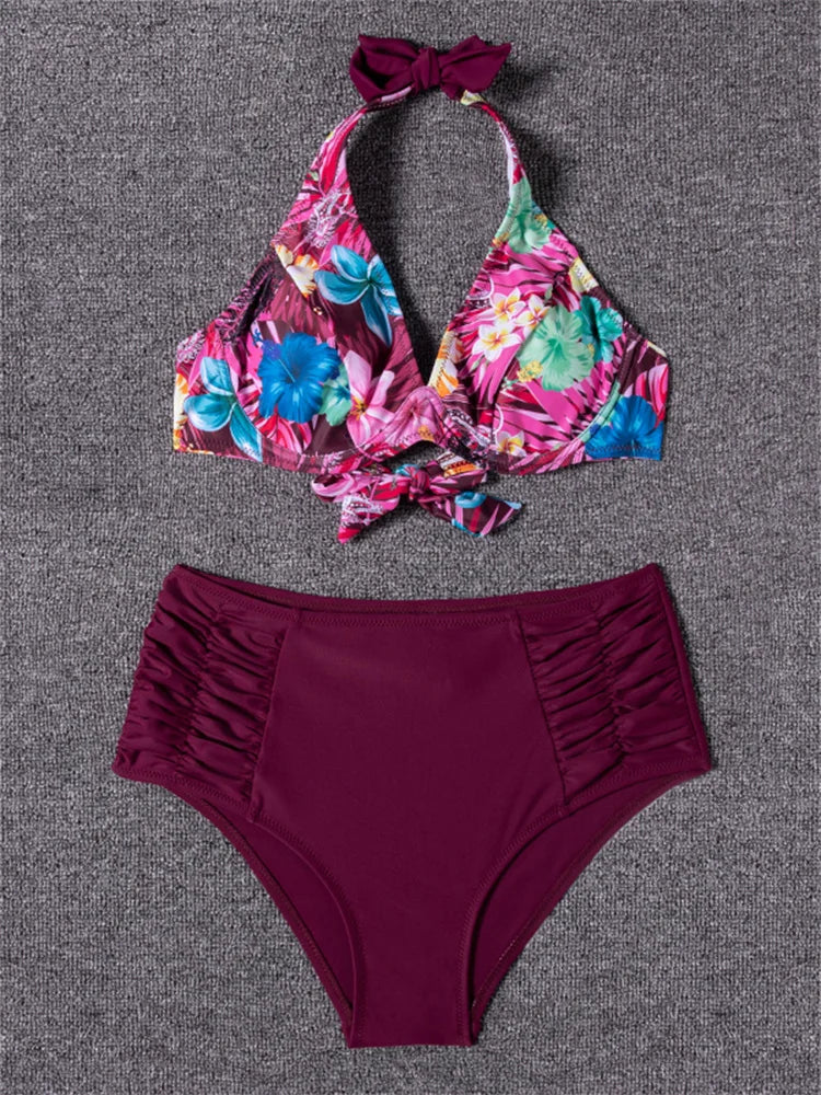 Printed Push-Up Bikini Set - Brazilian Summer Beachwear