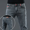 Men's Cotton Lace-Up Skinny Denim Jeans with Elastic Waist