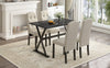 5-Piece Solid Wood Dining Set: Faux Marble Table & Upholstered Chairs