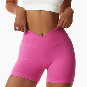 Peach High-Waist Yoga Shorts - Buttock Lifting, Seamless Running & Fitness