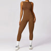 Seamless V-Back Yoga Jumpsuit with Padding