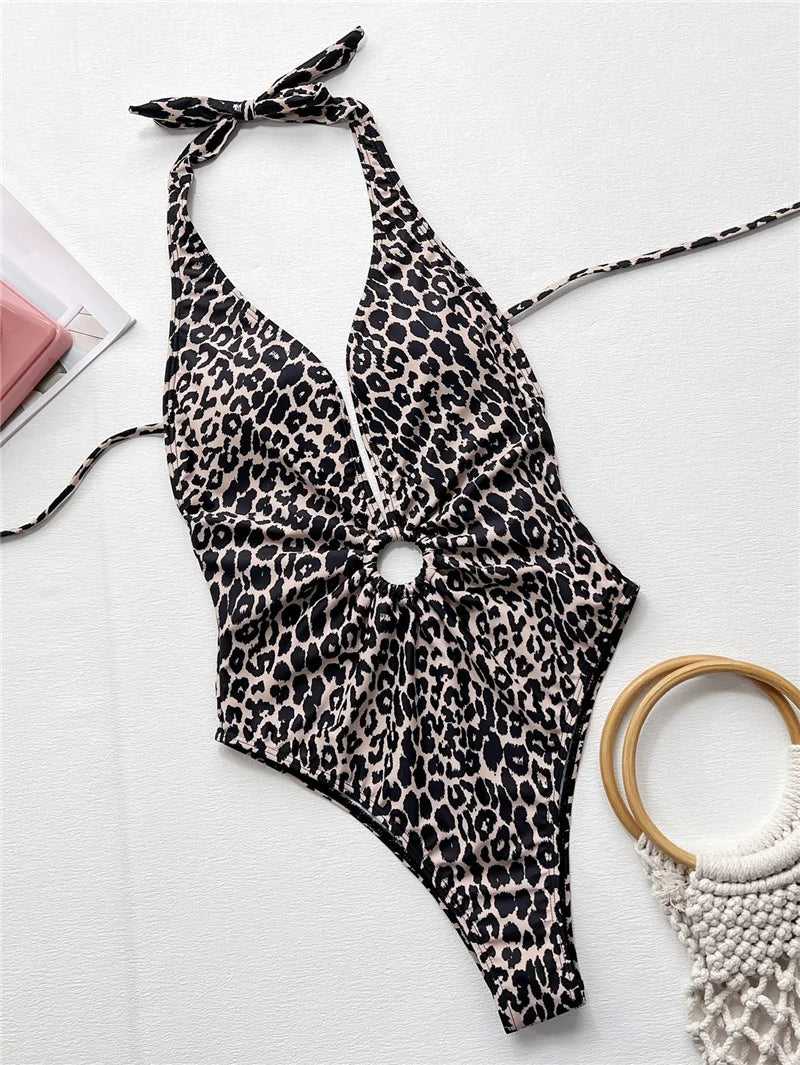 Leopard Print Backless Sexy One-Piece Swimsuit - Ultimate Beachwear