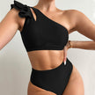 Sexy One-Shoulder Ruffle Bikini & High-Waist Swimwear