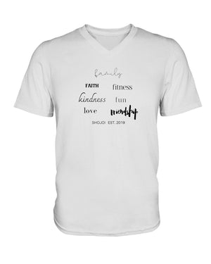 T-shirt à col en V établi ShoJoi pour femme