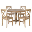 5-Piece Modern Dining Set: Round Table & 4 Chairs for Kitchen/Dining