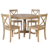 5-Piece Modern Dining Set: Round Table & 4 Chairs for Kitchen/Dining