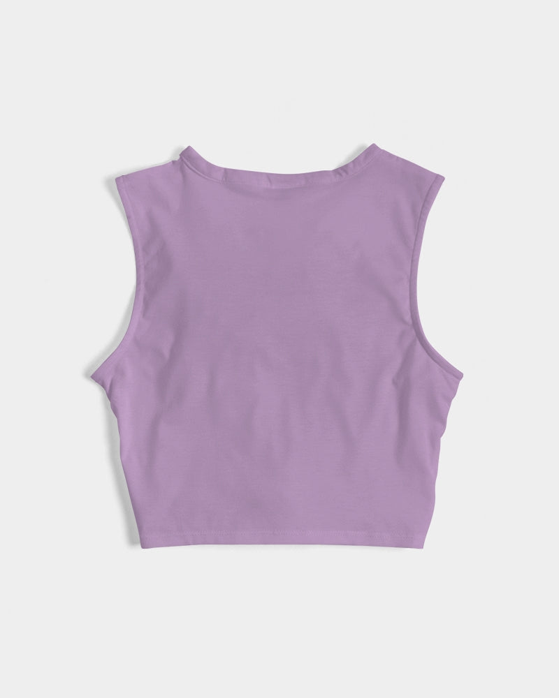 Lavender Twist-Front Crop Tank