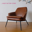 Modern Metal Frame Leather Armchair