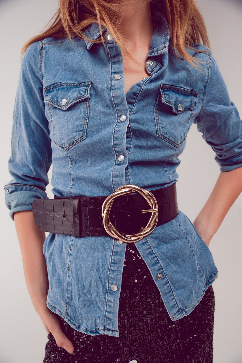 Denim Shirt in Light Blue