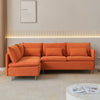 90.9'' Modular L-Shaped Sofa, Left-Facing, Orange Cotton Linen