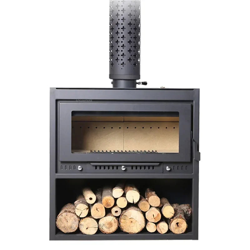 Elegant European Wood Burning Stove – Cozy Indoor Winter Heating