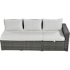 6-Piece All-Weather PE Rattan Sofa Set with Adjustable Seats & Storage