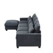 Modern L-Shape Feather-Filled Convertible Sofa with Reversible Chaise