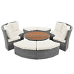 5-Piece All-Weather Rattan Patio Sofa Set w/ Table & Washable Cushions