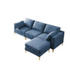 Modern Blue Fabric L-Shaped Leisure Couch for Living Room