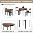 3-Piece Round Dining Set with Drop Leaf, Black Frame & Rustic Brown