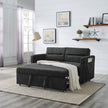 Black Loveseat Sofa Bed with Pull-Out Bed, Adjustable Back & Arm Pockets