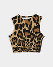 Animal Print Twist-Front Crop Tank