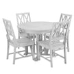 Rustic 5-Piece Extendable Dining Set: Round Table & 4 Cross Chairs