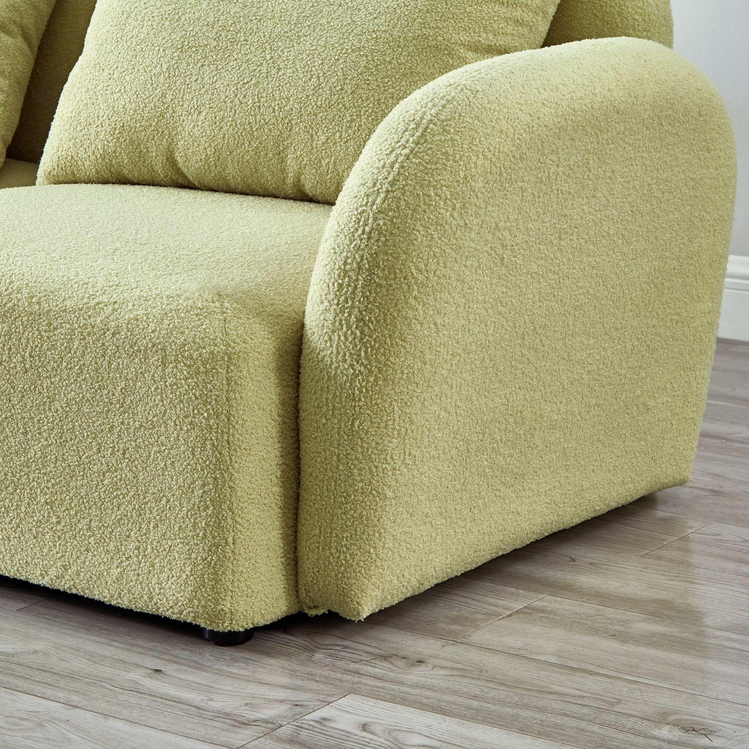 Green Teddy Fabric Lazy Sofa Chair