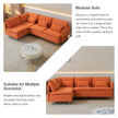 90.9'' Modular L-Shaped Sofa, Left-Facing, Orange Cotton Linen