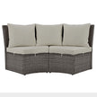 5-Piece Round Rattan Patio Sofa Set with Liftable Table & Washable Cushions