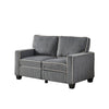 Living Room Sofa Loveseat With Storage Dark Grey Corduroy