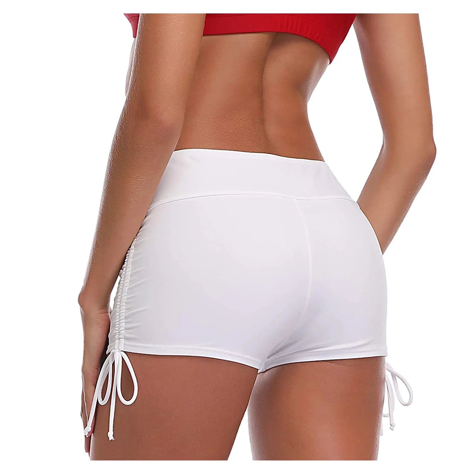 Short de bain taille haute, bas de bikini slim