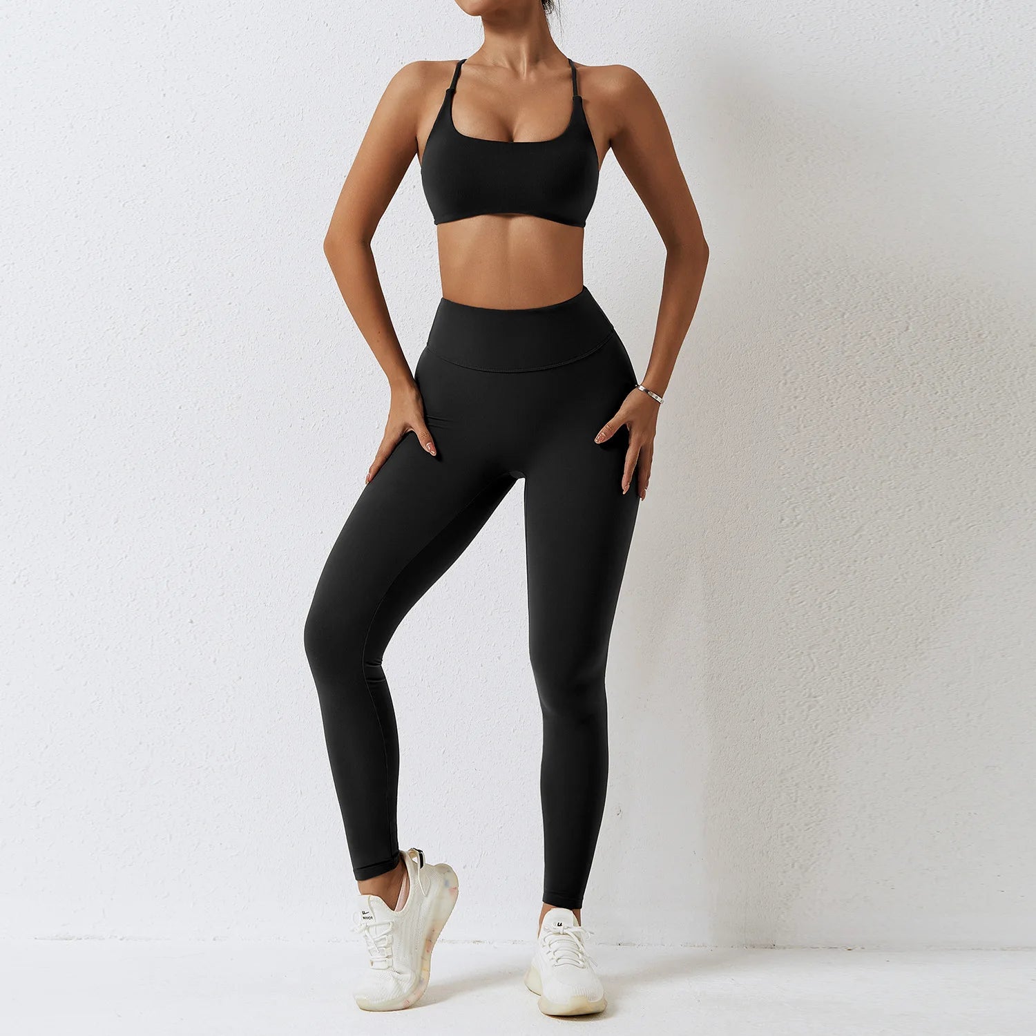 Women's 2-Piece Yoga Set with High Waist Leggings and Sports Bra