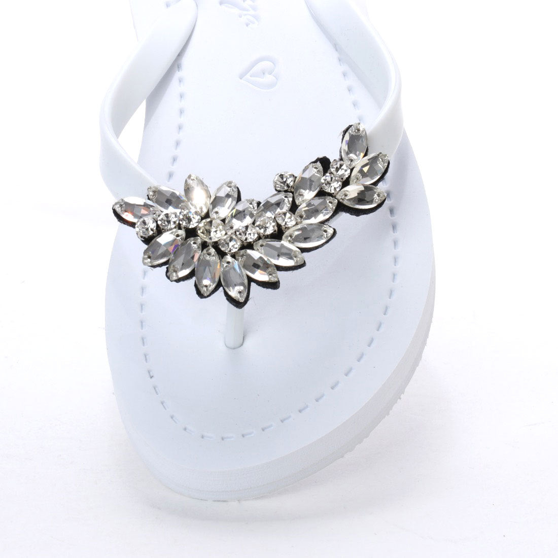 Manhattan Crystal - Rhinestone Embellished Flat Flip Flops