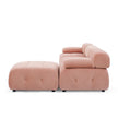 Pink Velvet Modular Sectional Sofa, Button-Tufted, L-Shaped, DIY Combo