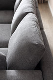 Modern L-Shaped Leisure Couch in Dark Grey Fabric for Living Room