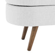 White Ottoman Storage Bench with Rubber Wood Legs (43.5