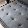 Dark Grey Multipurpose Faux Leather Ottoman Sofa Bed & Lazy Chair